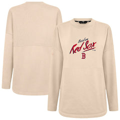 Boston Red Sox Levelwear Women's Oversized Beaudry Sizzle Top - Khaki - MLB Sale