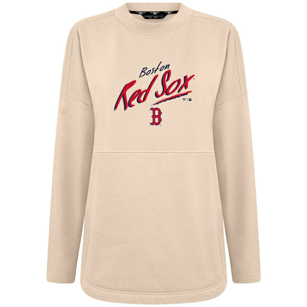 Boston Red Sox Levelwear Women's Oversized Beaudry Sizzle Top - Khaki - MLB Sale