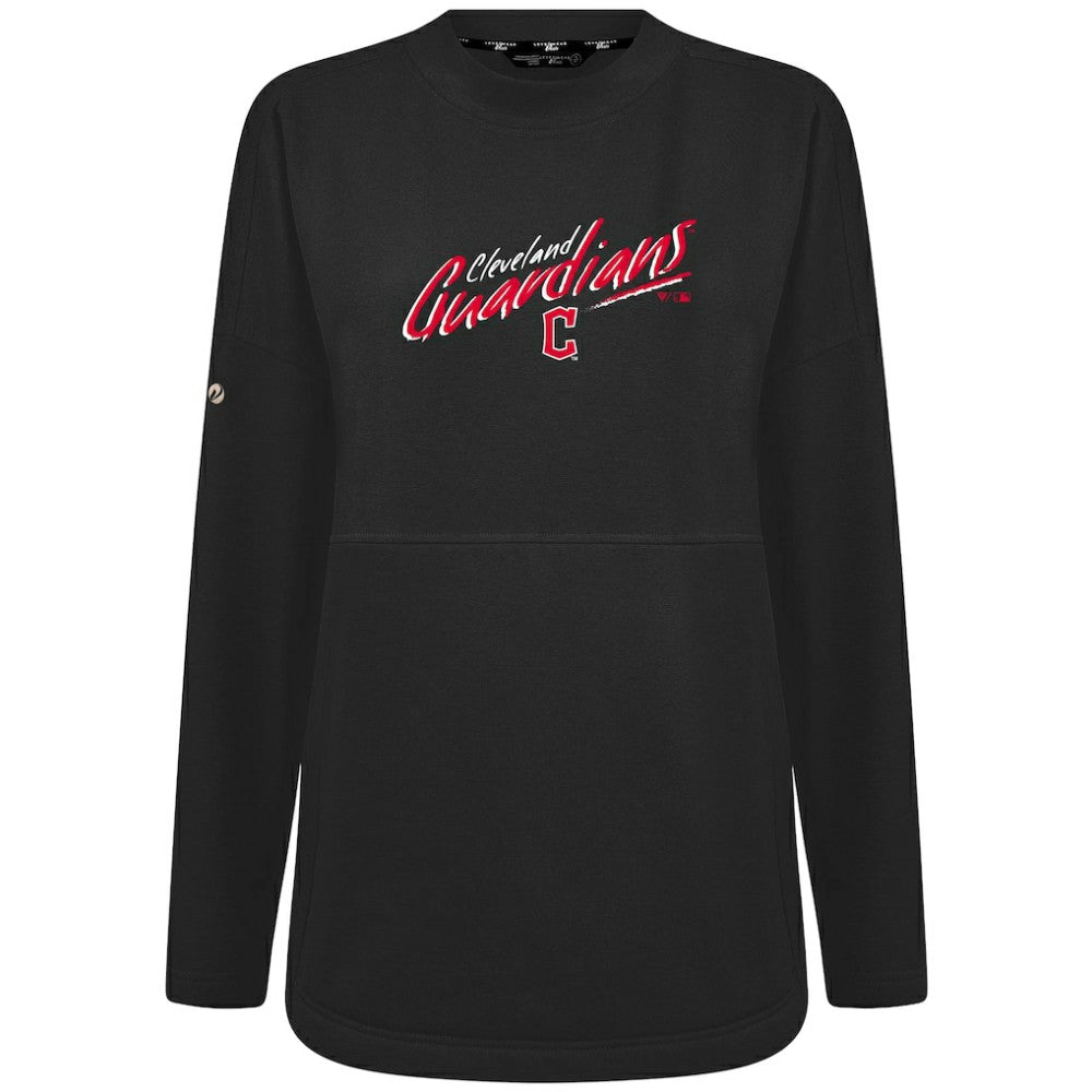 Cleveland Guardians Levelwear Women's Oversized Beaudry Sizzle Top - Black - MLB on Sale