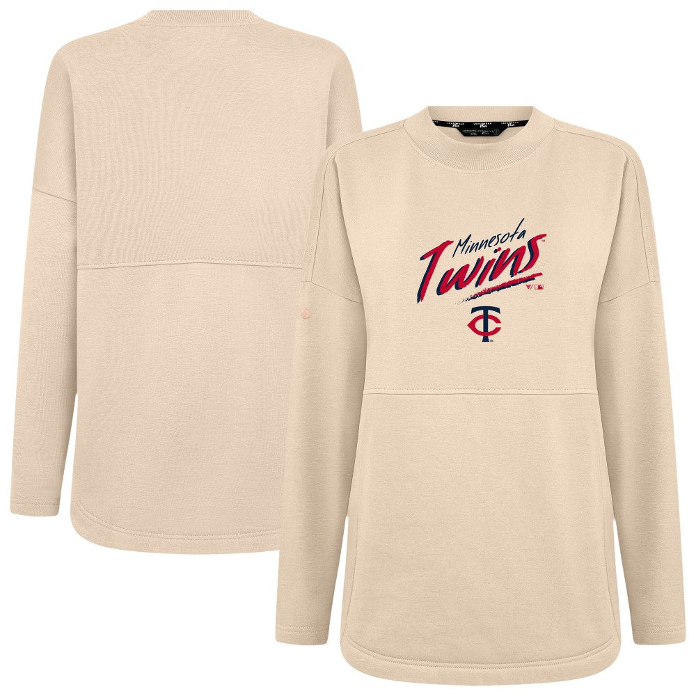 Minnesota Twins Levelwear Women's Oversized Beaudry Sizzle Top - Khaki - MLB Lifestyle