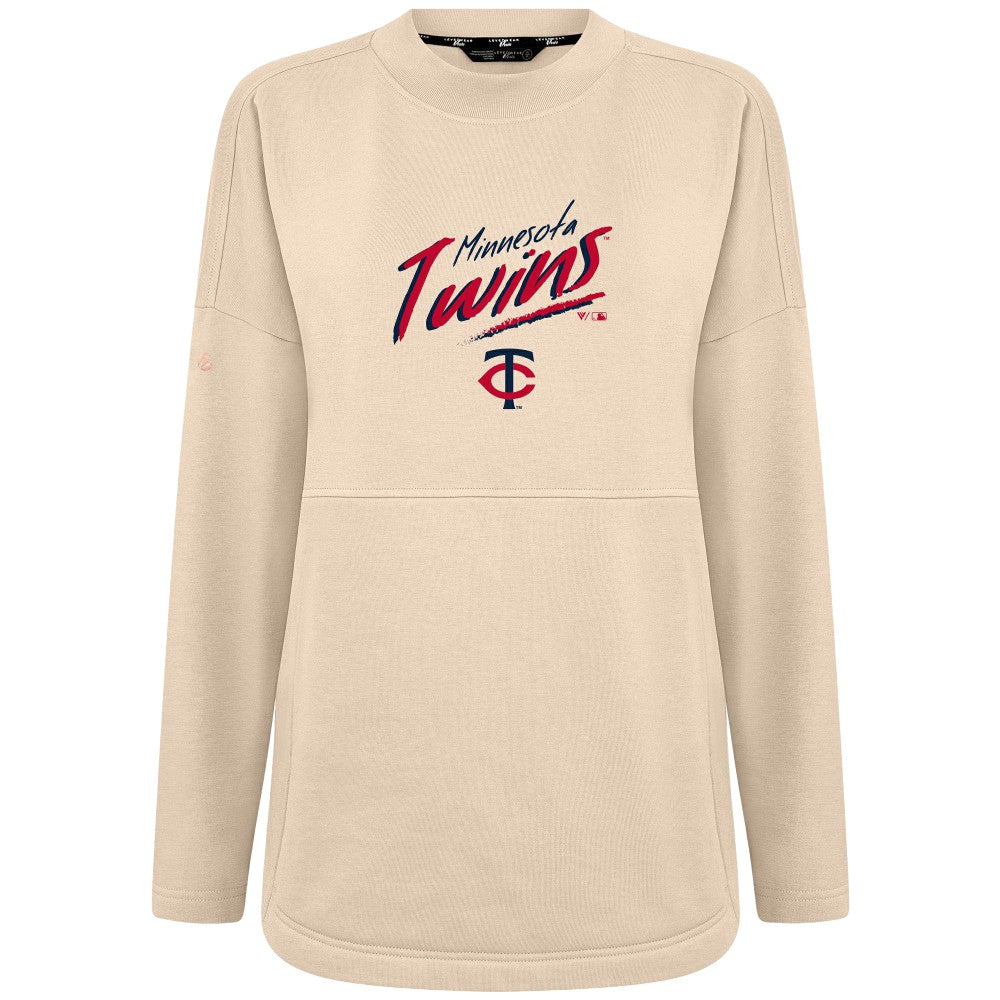 Minnesota Twins Levelwear Women's Oversized Beaudry Sizzle Top - Khaki - MLB Lifestyle