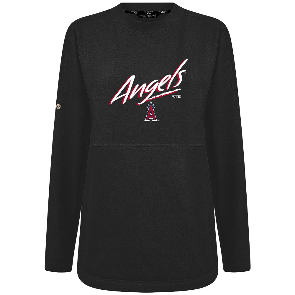 Los Angeles Angels Levelwear Women's Oversized Beaudry Sizzle Top - Black - MLB Online