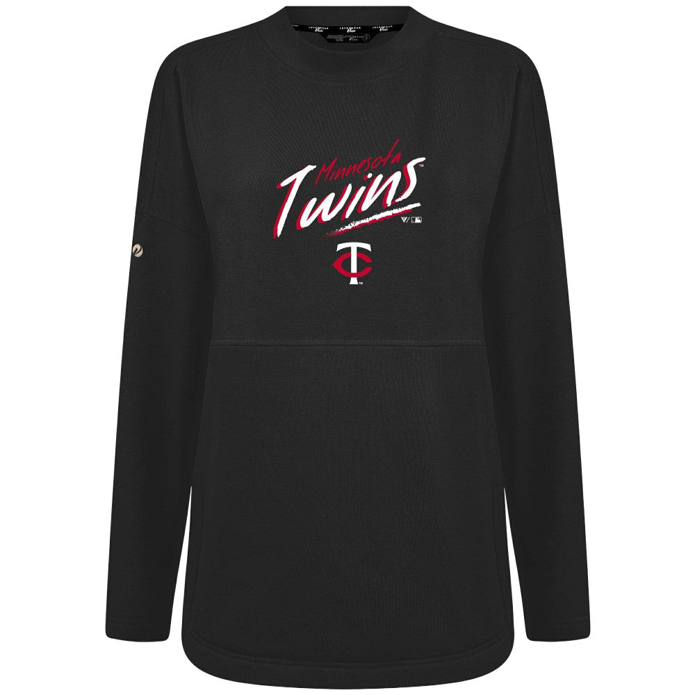 Minnesota Twins Levelwear Women's Oversized Beaudry Sizzle Top - Black - MLB Sale