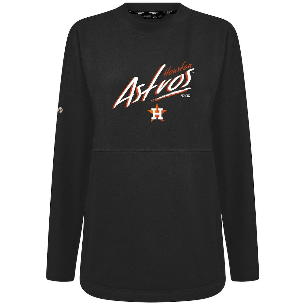 Houston Astros Levelwear Women's Oversized Beaudry Sizzle Top - Black - MLB Discount