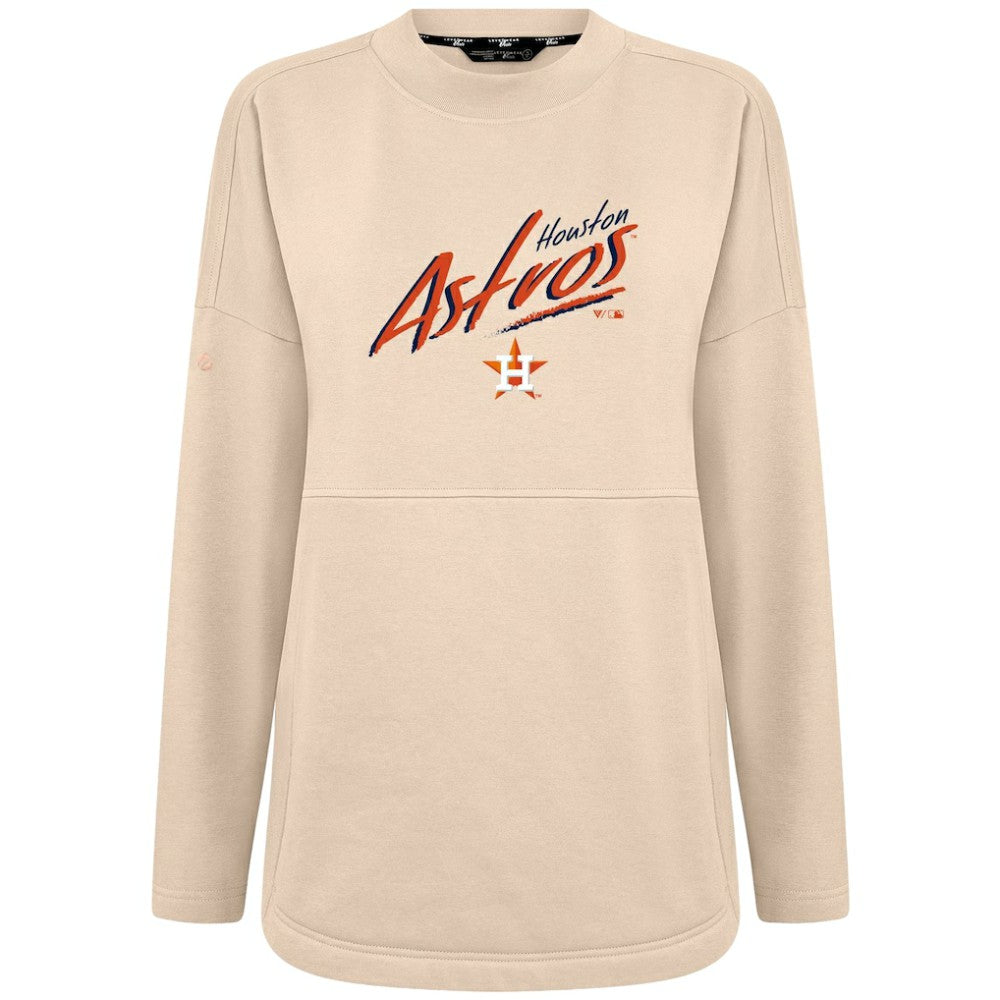 Houston Astros Levelwear Women's Oversized Beaudry Sizzle Top - Khaki - MLB Lifestyle