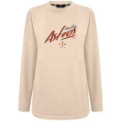Houston Astros Levelwear Women's Oversized Beaudry Sizzle Top - Khaki - MLB Lifestyle