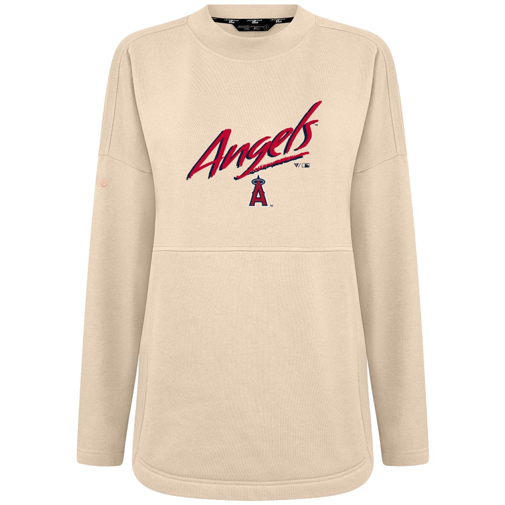 Los Angeles Angels Levelwear Women's Oversized Beaudry Sizzle Top - Khaki - MLB Lifestyle