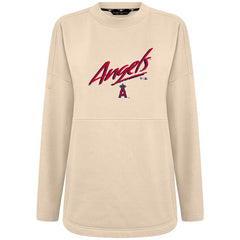 Los Angeles Angels Levelwear Women's Oversized Beaudry Sizzle Top - Khaki - MLB Lifestyle
