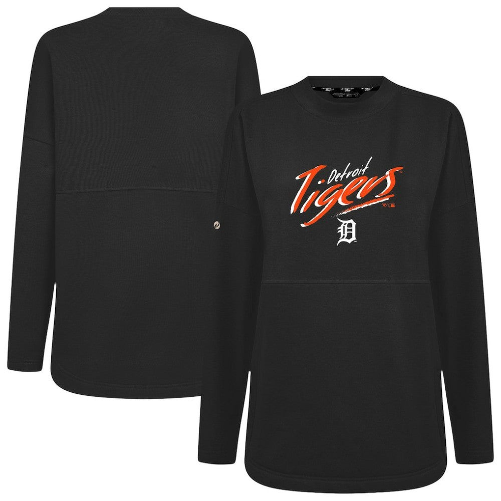 Detroit Tigers Levelwear Women's Oversized Beaudry Sizzle Top - Black - MLB Sale