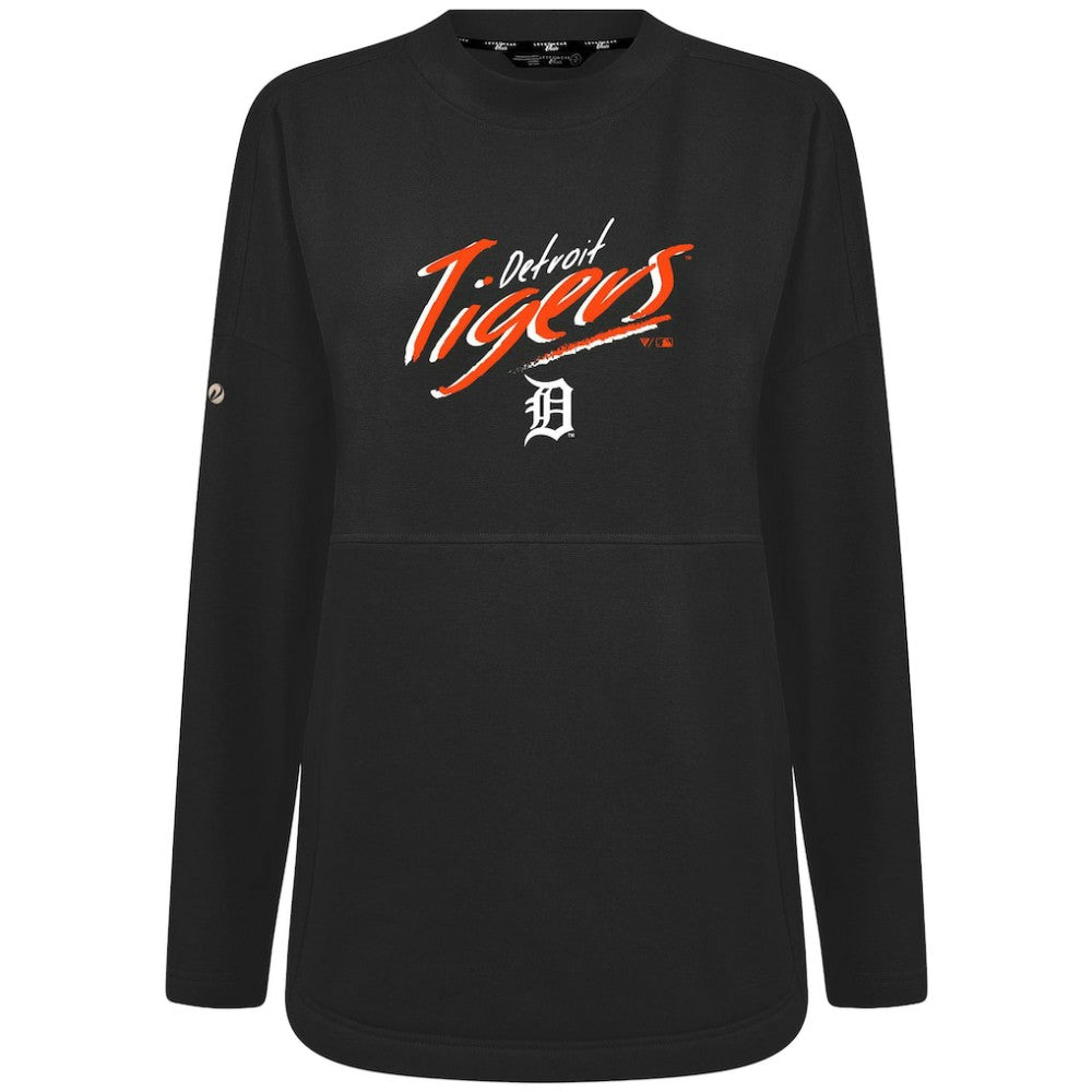 Detroit Tigers Levelwear Women's Oversized Beaudry Sizzle Top - Black - MLB Sale