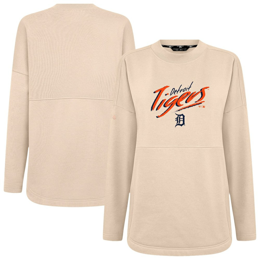 Detroit Tigers Levelwear Women's Oversized Beaudry Sizzle Top - Khaki - MLB Sale