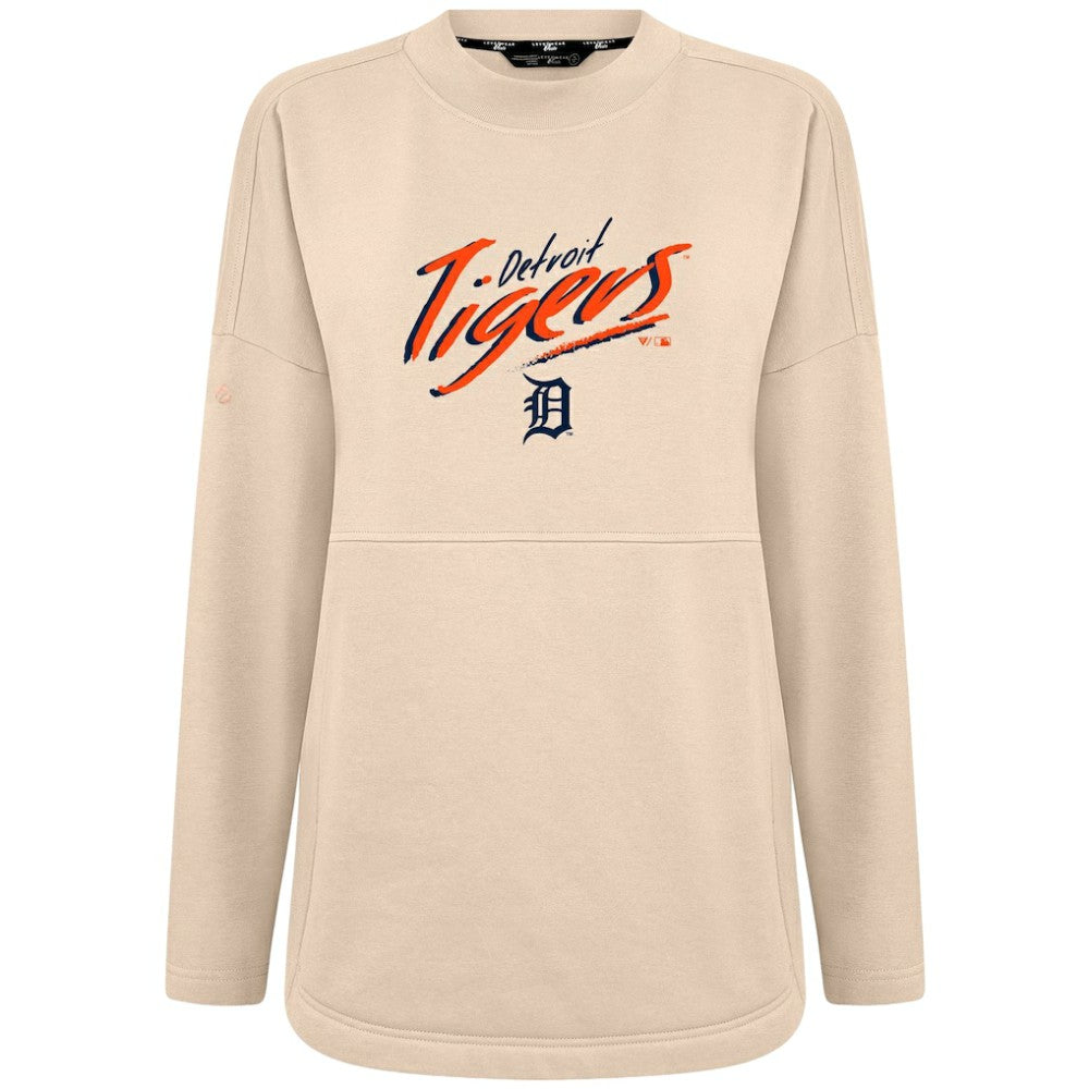 Detroit Tigers Levelwear Women's Oversized Beaudry Sizzle Top - Khaki - MLB Sale