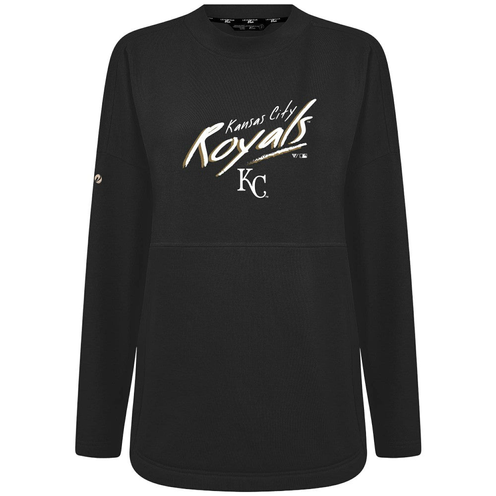 Kansas City Royals Levelwear Women's Oversized Beaudry Sizzle Top - Black - MLB Discount