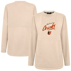 Baltimore Orioles Levelwear Women's Oversized Beaudry Sizzle Top - Khaki - MLB Lifestyle