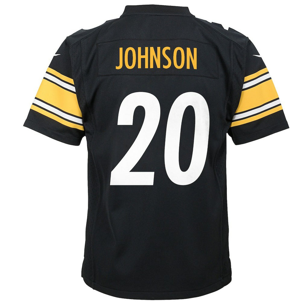 Nike Kaleb Johnson Pittsburgh Steelers Youth Team Game Jersey Black