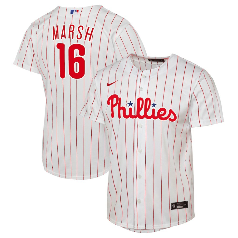 Brandon Marsh Philadelphia Phillies Nike  Youth Home Replica Jersey - White - Nike Lifestyle