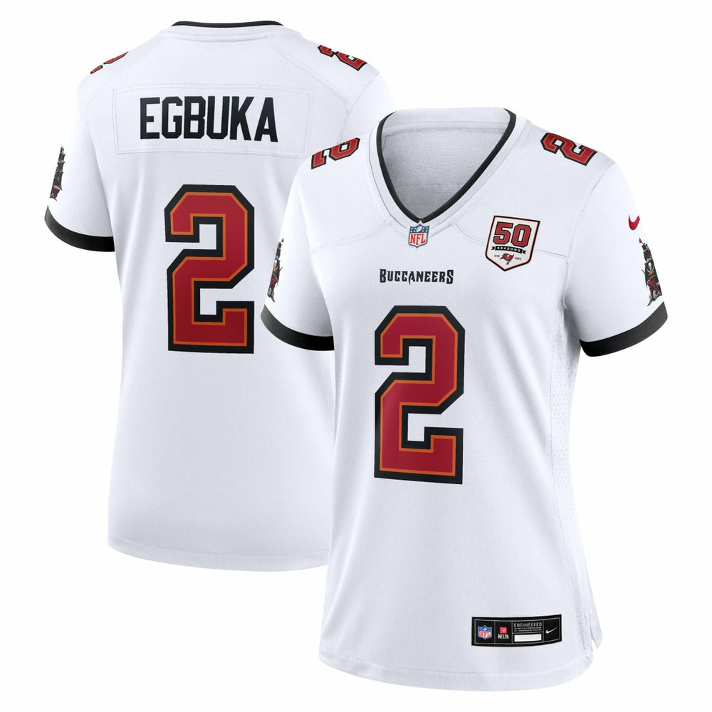 Nike Emeka Egbuka Tampa Bay Buccaneers Women's 50th Season Game Jersey White