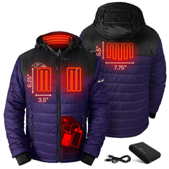 Baltimore Ravens ActionHeat 5V Battery Heated Full-Zip Hoodie Puffer Jacket Purple