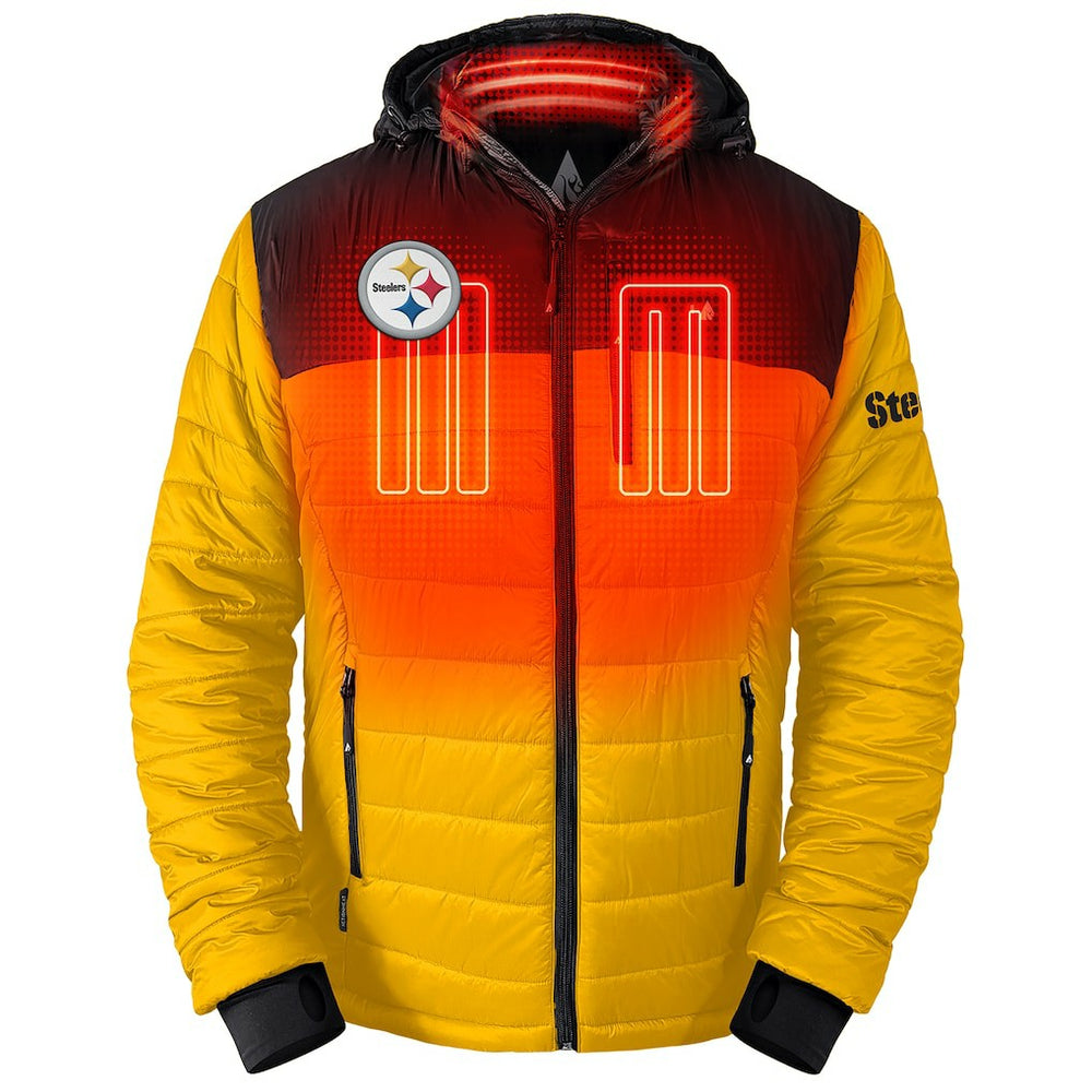 Pittsburgh Steelers ActionHeat 5V Battery Heated Colorblock Full-Zip Puffer Jacket Black/Gold