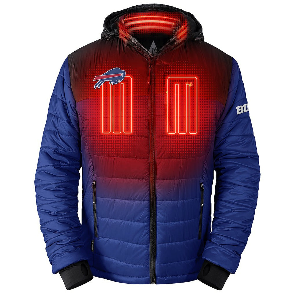 Buffalo Bills ActionHeat 5V Battery Heated Colorblock Full-Zip Puffer Jacket Black/Royal