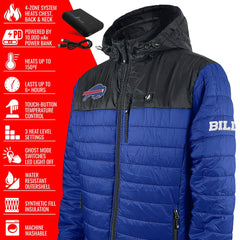 Buffalo Bills ActionHeat 5V Battery Heated Colorblock Full-Zip Puffer Jacket Black/Royal