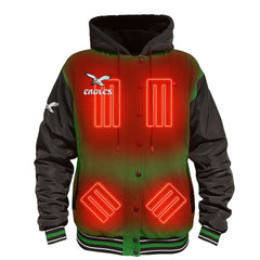 Philadelphia Eagles ActionHeat 5V Battery Heated Full-Snap Varsity Jacket Kelly Green/Black