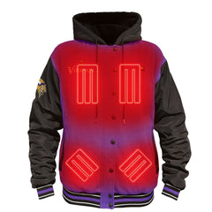 Minnesota Vikings ActionHeat 5V Battery Heated Full-Snap Varsity Jacket Purple/Black