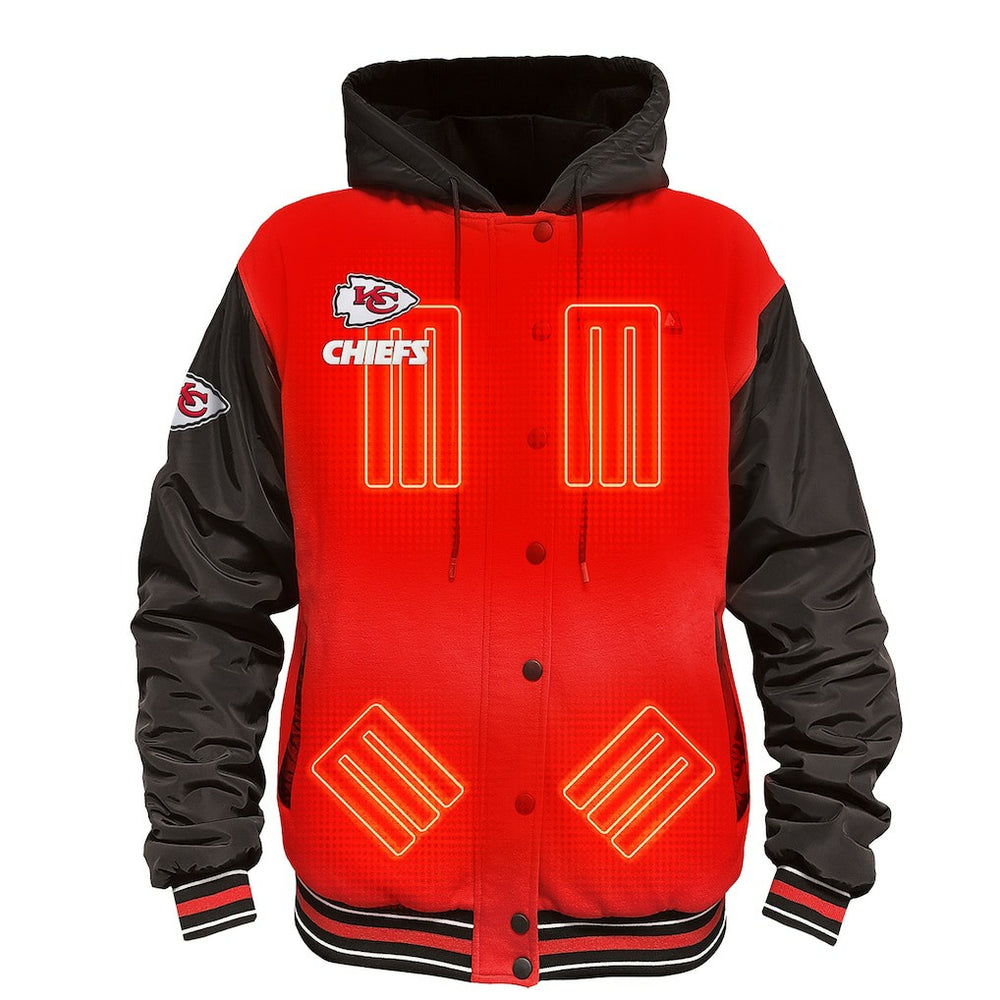 Kansas City Chiefs ActionHeat 5V Battery Heated Full-Snap Varsity Jacket Red/Black