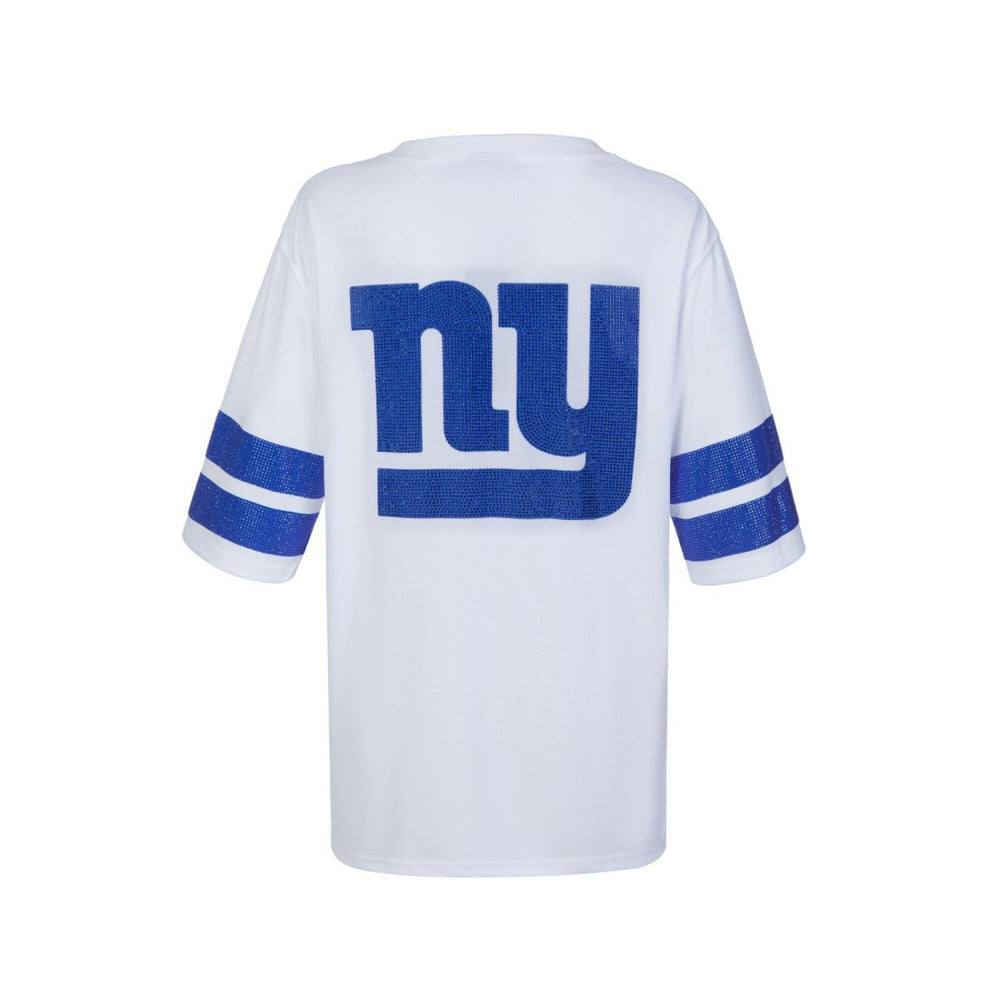 New York Giants Cuce Women's Rhinestone V-Neck Tunic White