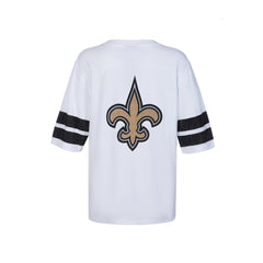 New Orleans Saints Cuce Women's Rhinestone V-Neck Tunic White