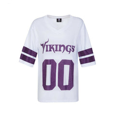 Minnesota Vikings Cuce Women's Rhinestone V-Neck Tunic White