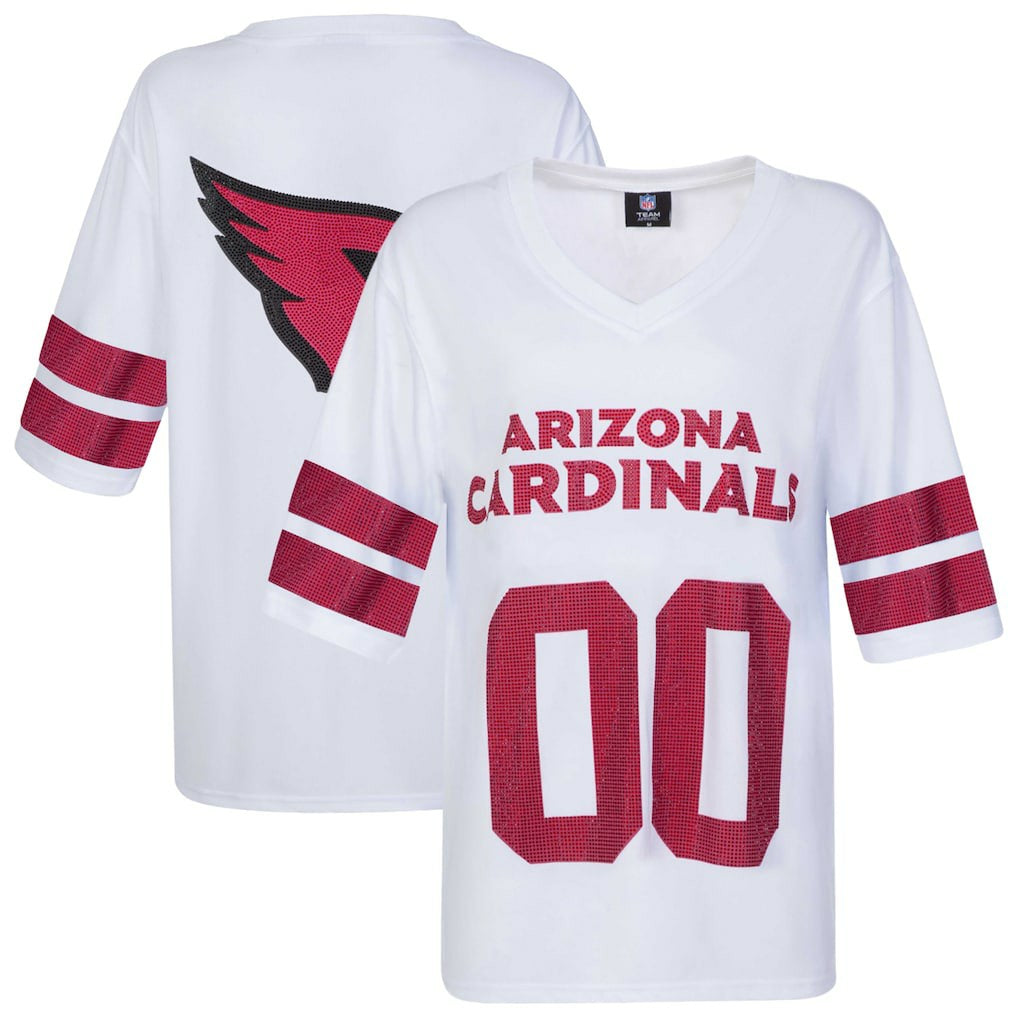 Arizona Cardinals Cuce Women's Rhinestone V-Neck Tunic White
