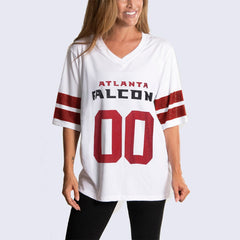 Atlanta Falcons Cuce Women's Rhinestone V-Neck Tunic White