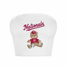 Washington Nationals Tiny Turnip Women's Teddy Bear Crop Tube Top - White - MLB Online