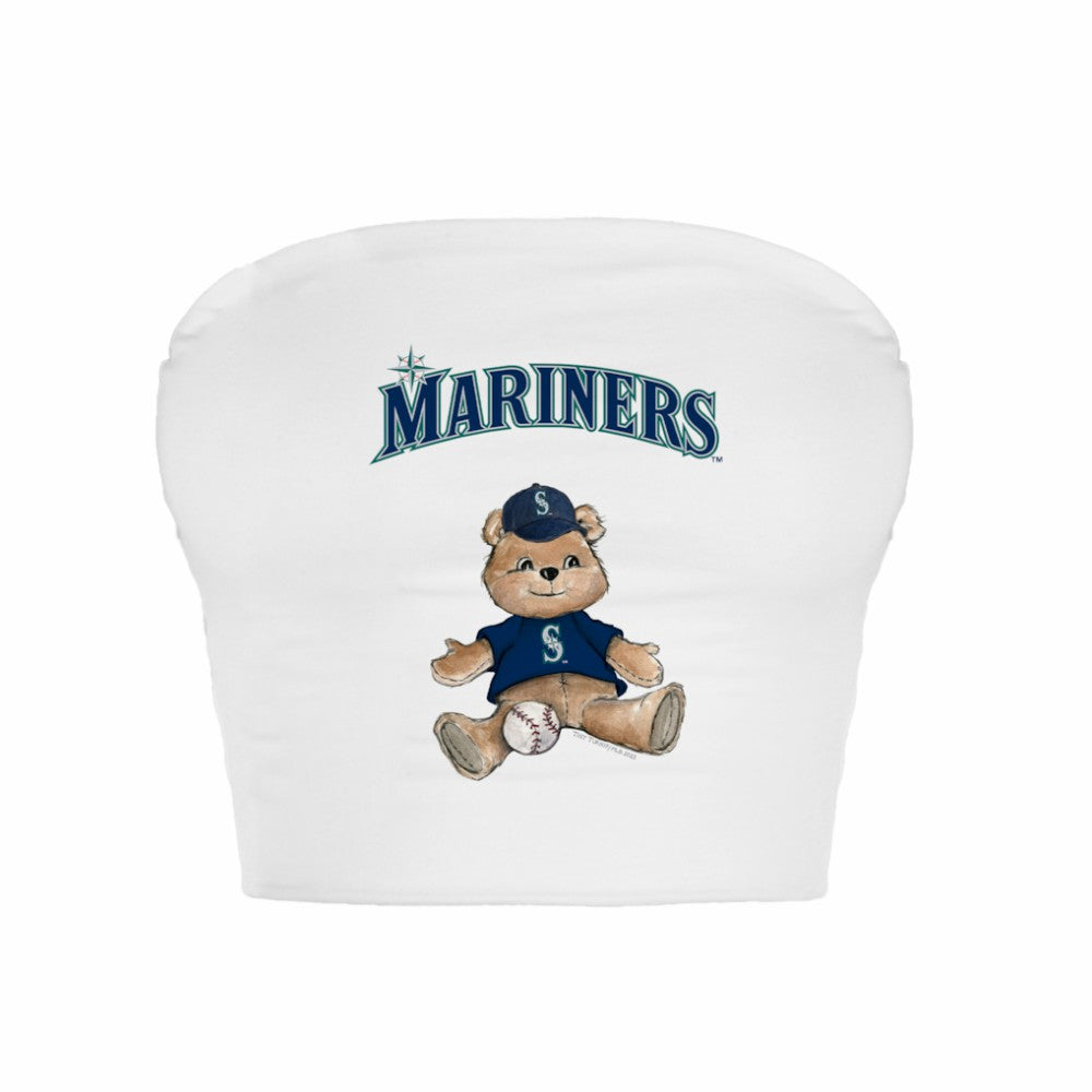 Seattle Mariners Tiny Turnip Women's Teddy Bear Crop Tube Top - White - MLB on Sale