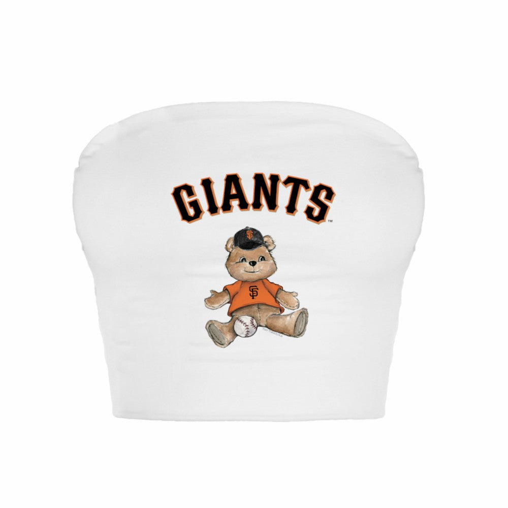 San Francisco Giants Tiny Turnip Women's Teddy Bear Crop Tube Top - White - MLB Lifestyle