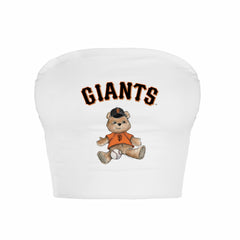 San Francisco Giants Tiny Turnip Women's Teddy Bear Crop Tube Top - White - MLB Lifestyle