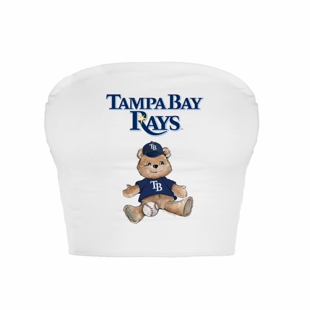Tampa Bay Rays Tiny Turnip Women's Teddy Bear Crop Tube Top - White - MLB on Sale