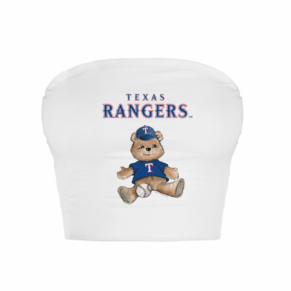 Texas Rangers Tiny Turnip Women's Teddy Bear Crop Tube Top - White - MLB Discount