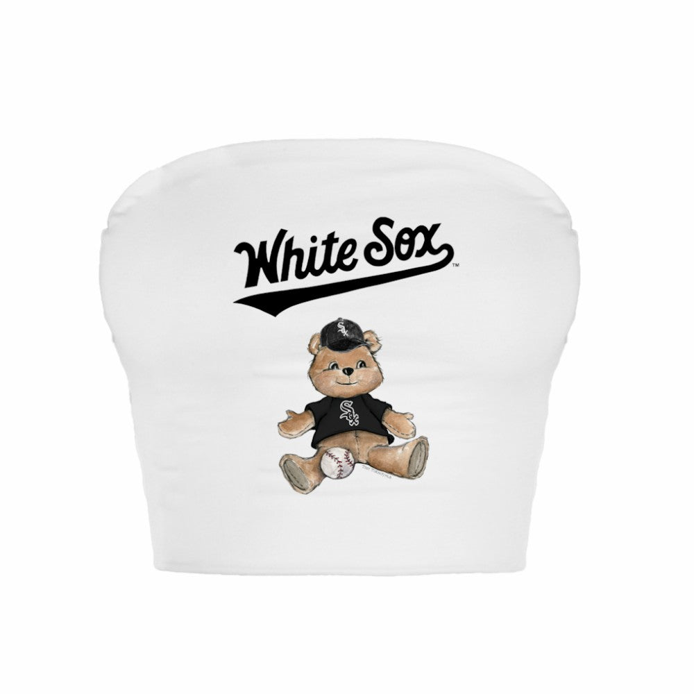 Chicago White Sox Tiny Turnip Women's Teddy Bear Crop Tube Top - White - MLB Online