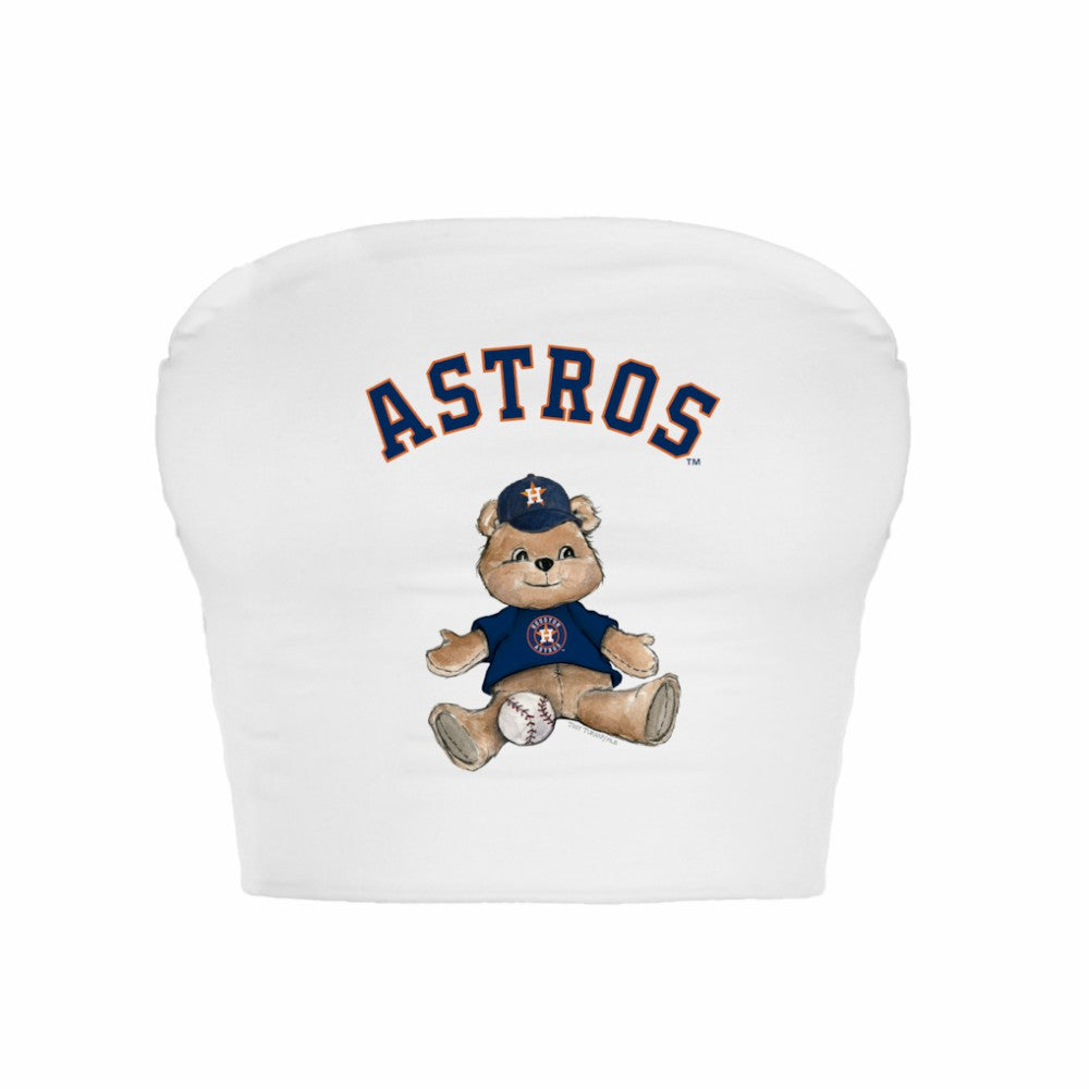 Houston Astros Tiny Turnip Women's Teddy Bear Crop Tube Top - White - MLB on Sale