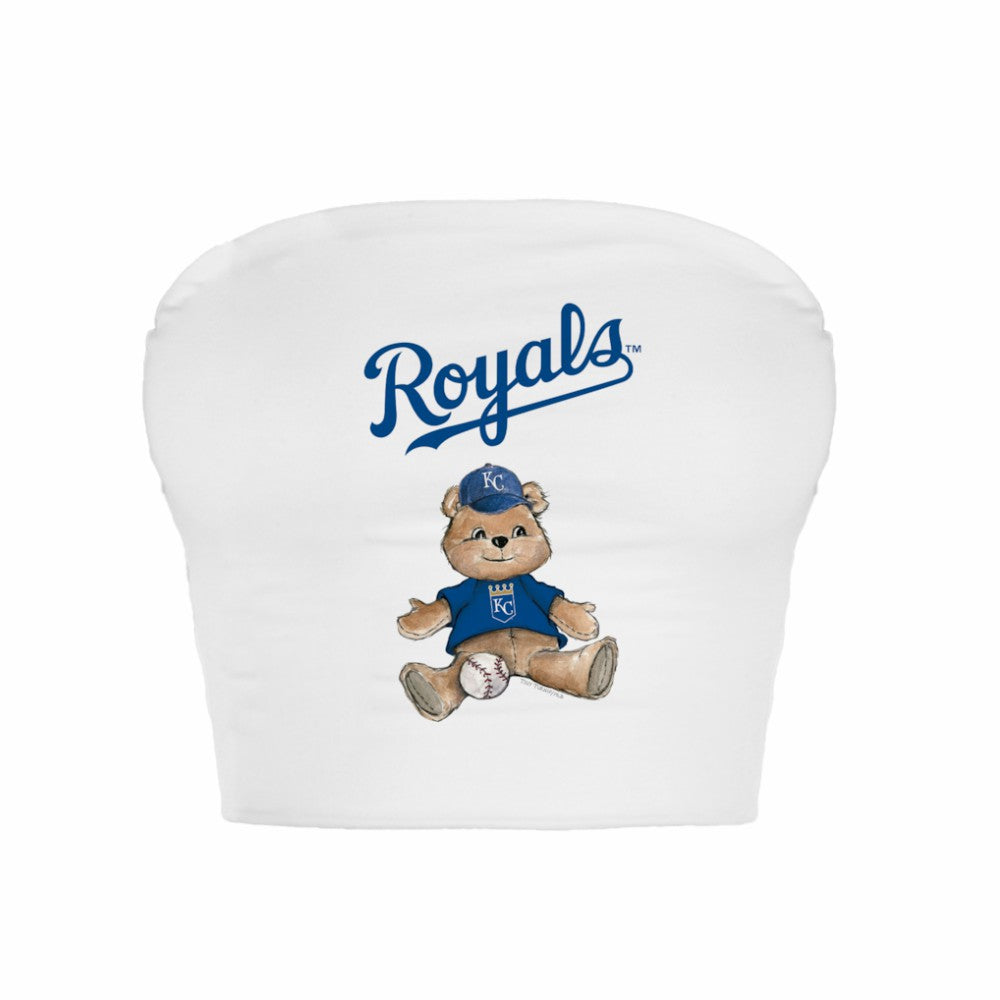 Kansas City Royals Tiny Turnip Women's Teddy Bear Crop Tube Top - White - MLB Online