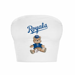 Kansas City Royals Tiny Turnip Women's Teddy Bear Crop Tube Top - White - MLB Online