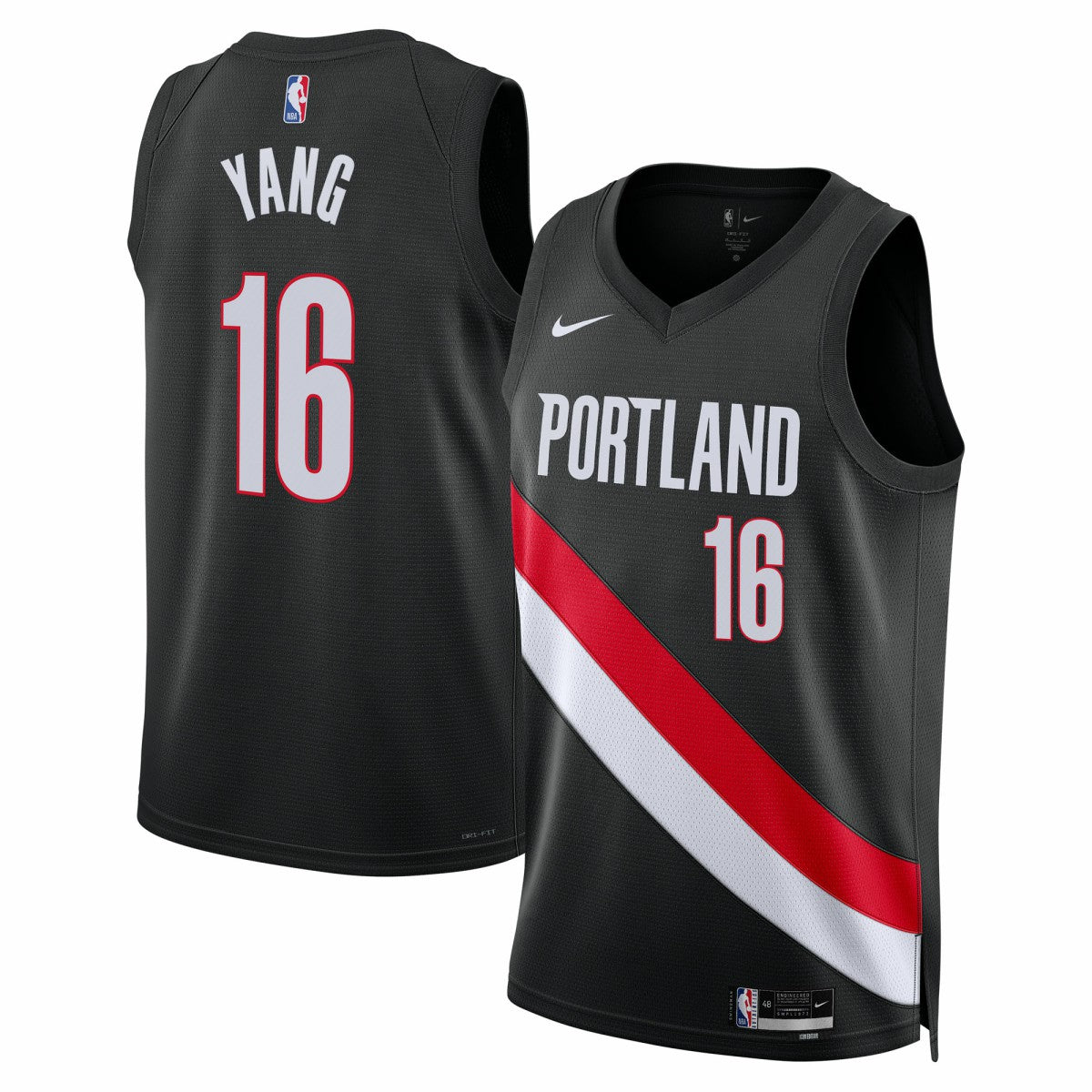 Yang Hansen Portland Trail Blazers Unisex Swingman Jersey Icon Edition Black | Nike Near Me