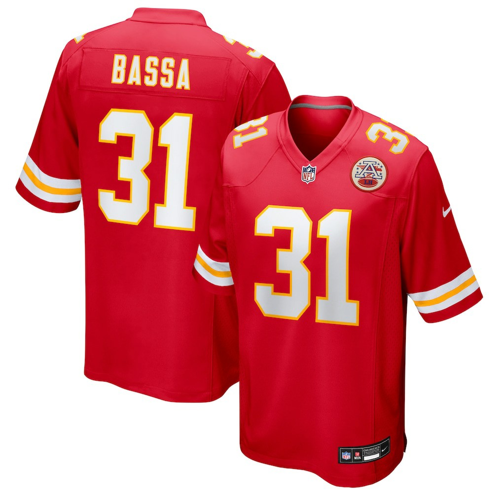Nike Jeffrey Bassa Kansas City Chiefs Team Game Jersey Red