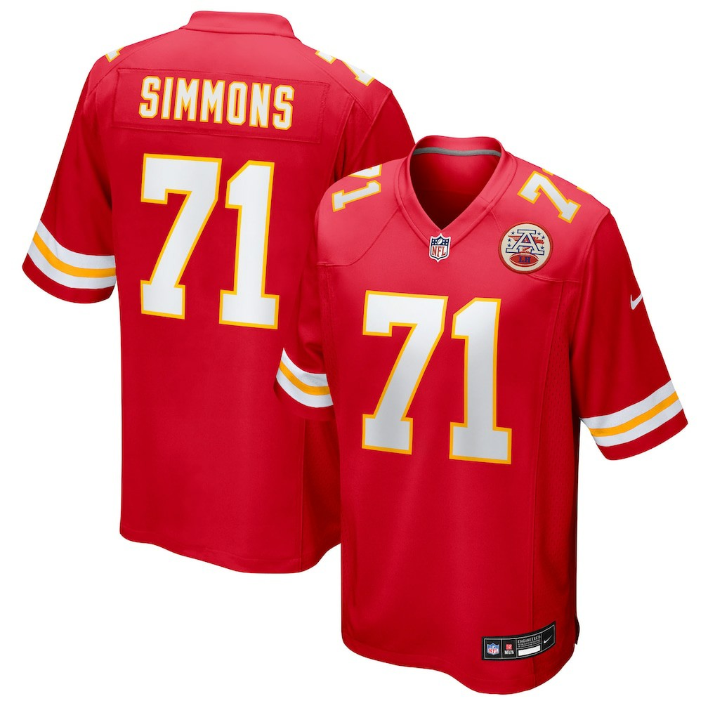 Nike Josh Simmons Kansas City Chiefs Team Game Jersey Red