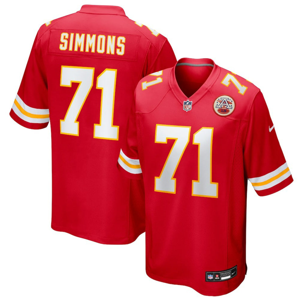 Nike Josh Simmons Kansas City Chiefs Team Game Jersey Red
