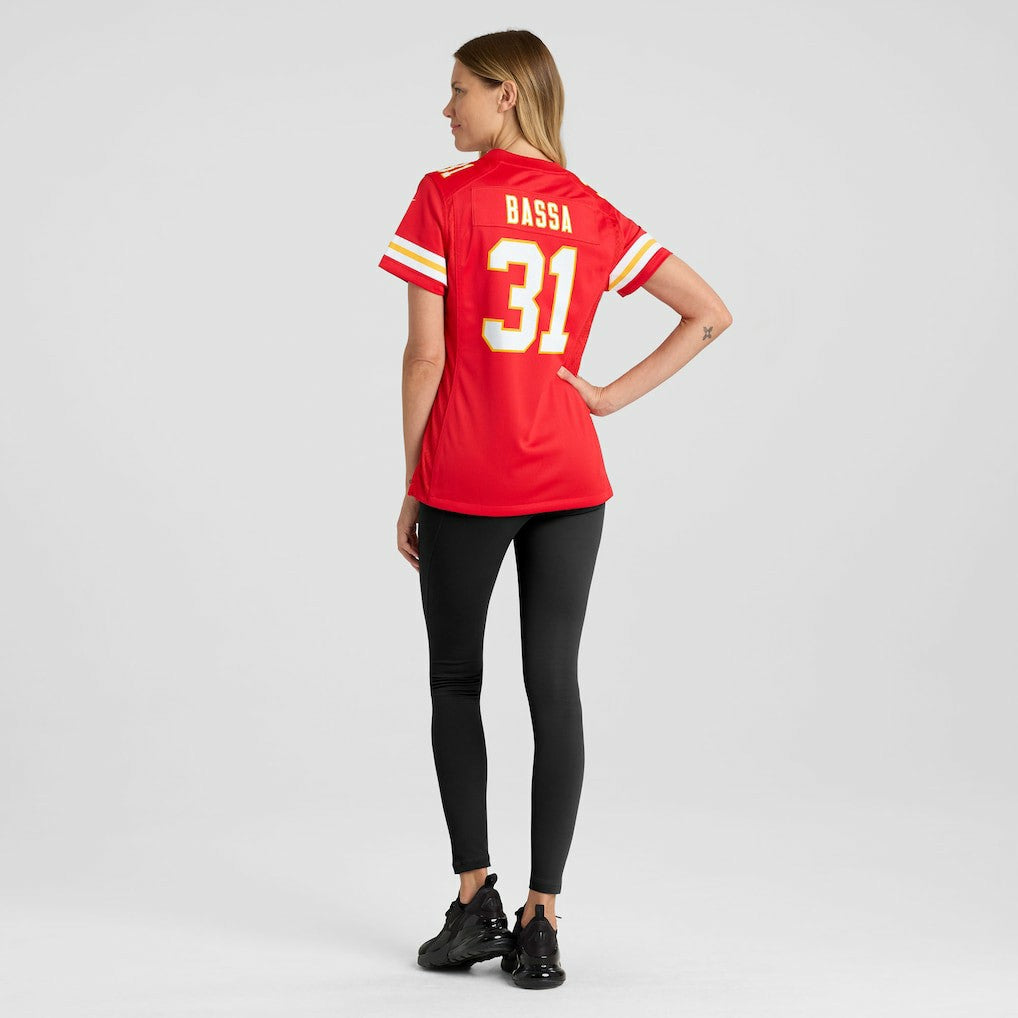 Nike Jeffrey Bassa Kansas City Chiefs Women's Team Game Jersey Red