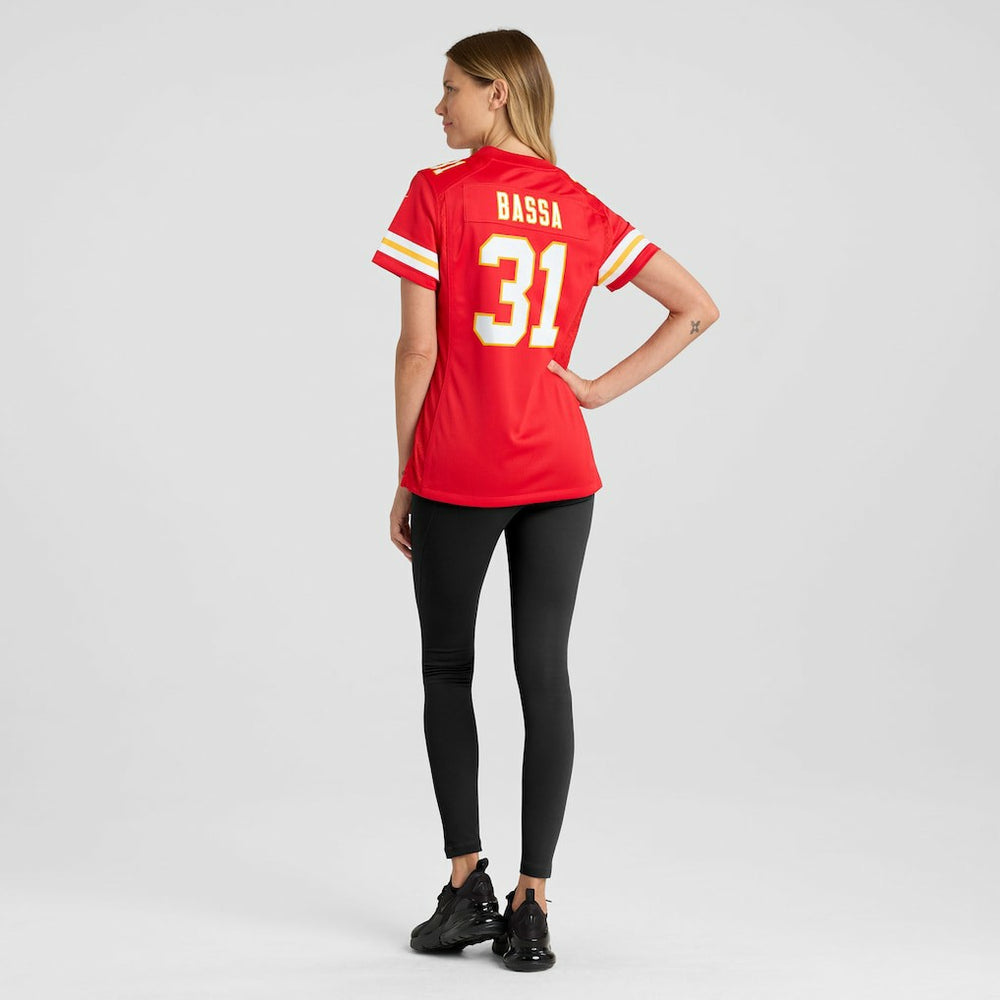 Nike Jeffrey Bassa Kansas City Chiefs Women's Team Game Jersey Red