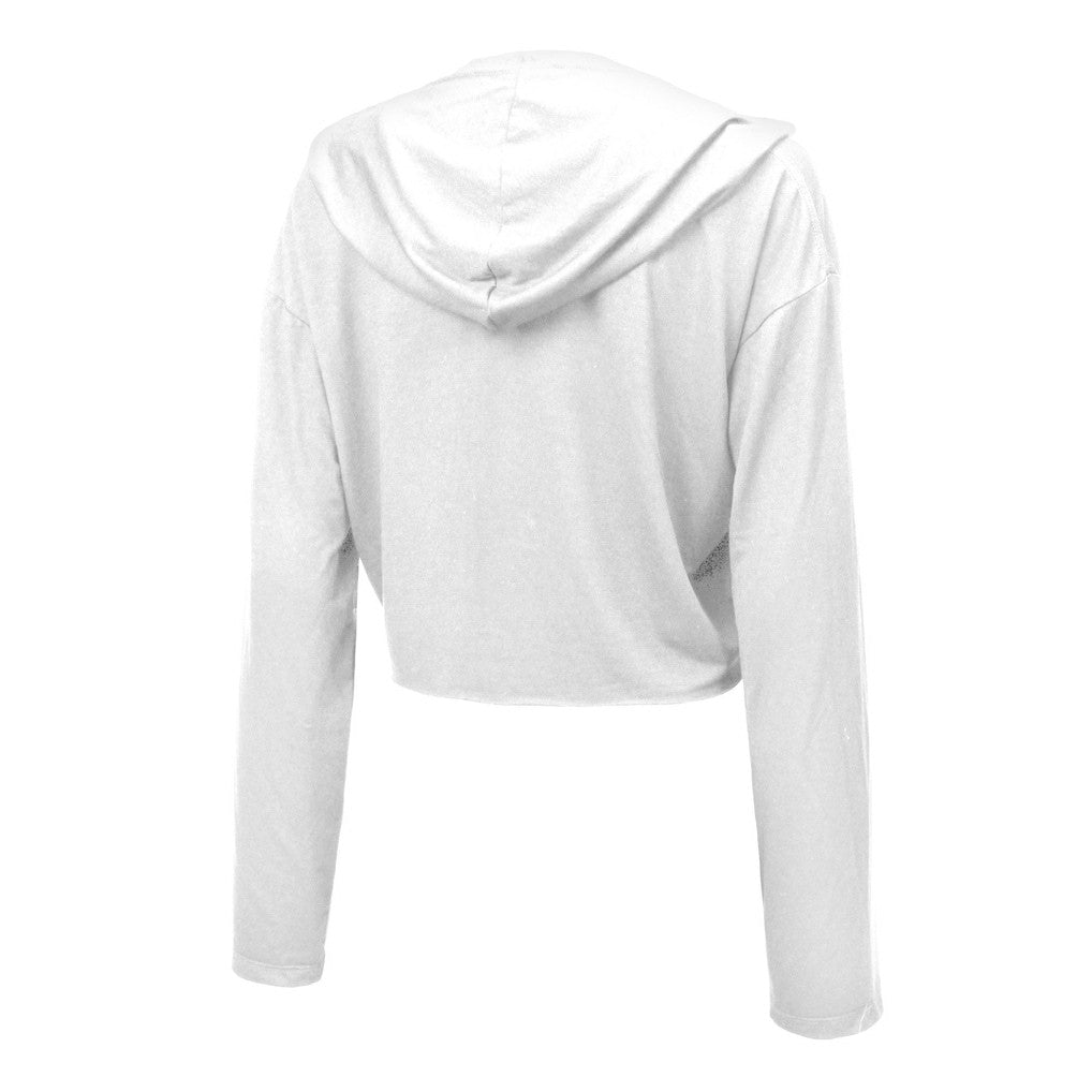 Maxx Crosby Las Vegas Raiders Majestic Threads Women's Glitter Wordmark Hoodie White